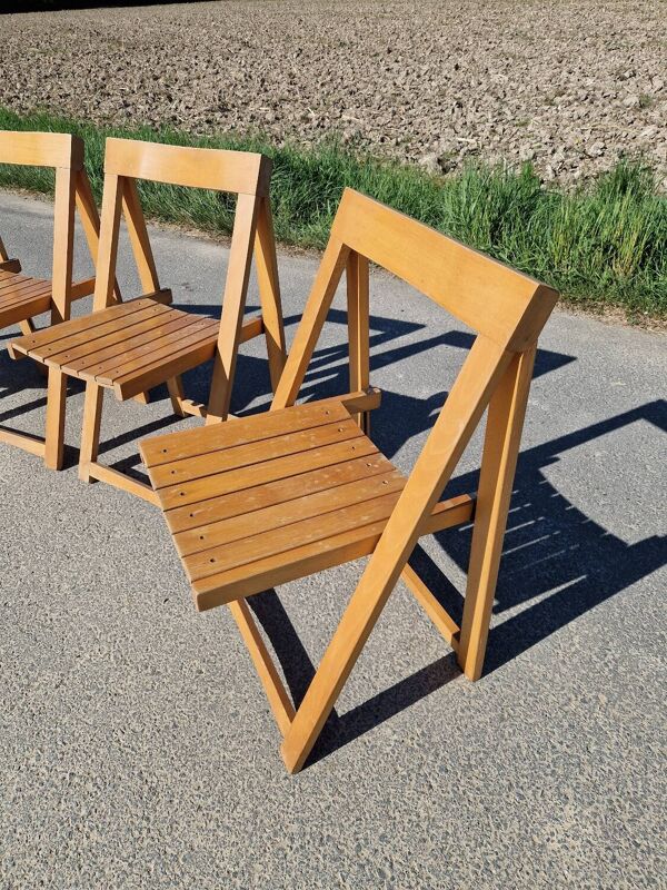 Lot de 4 Chaises Pliante Vintage