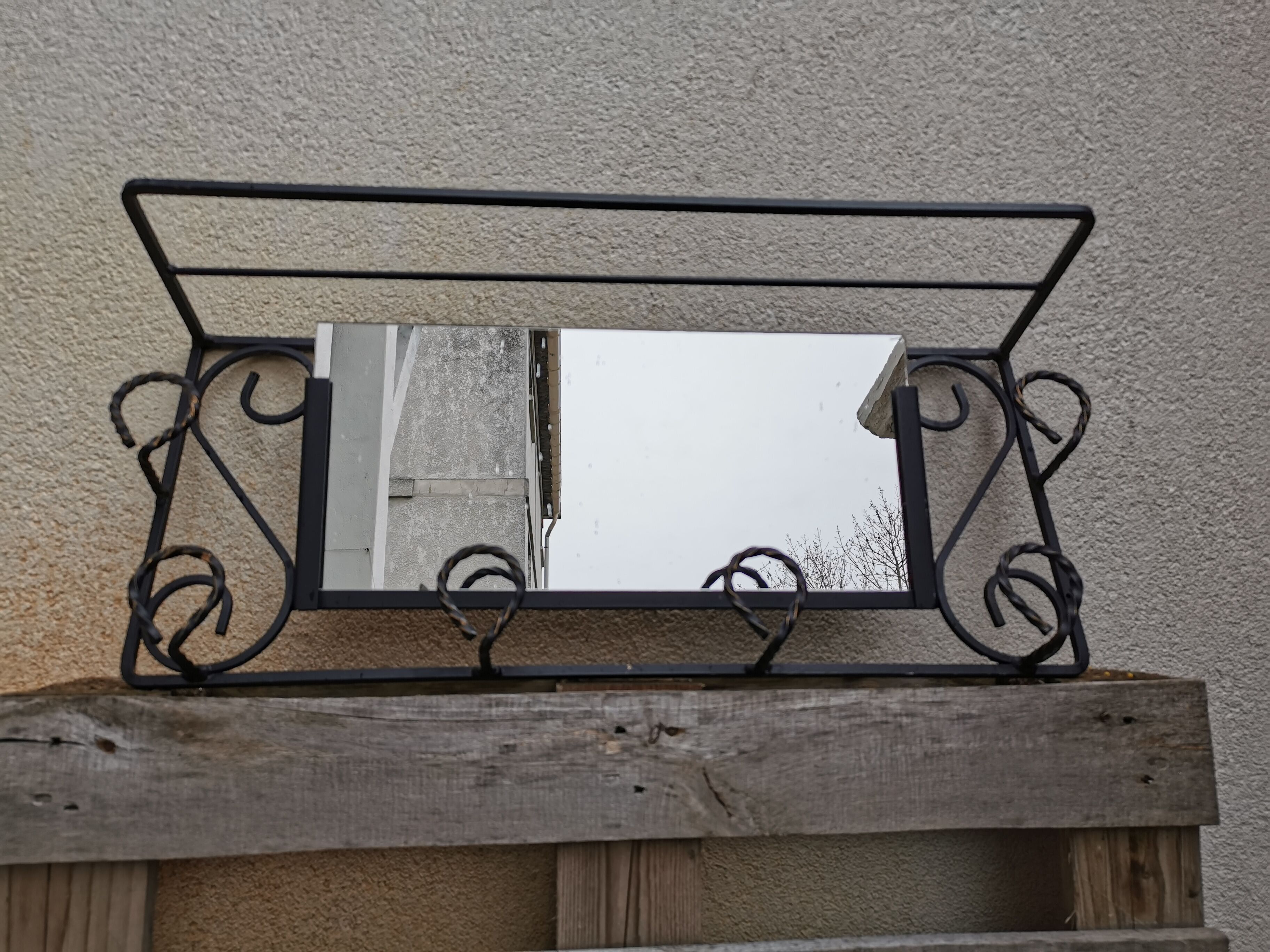 Vintage wrought iron coat rack