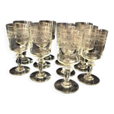 Suite de 11 verres a pied a liqueur ou porto en verre louis philippe