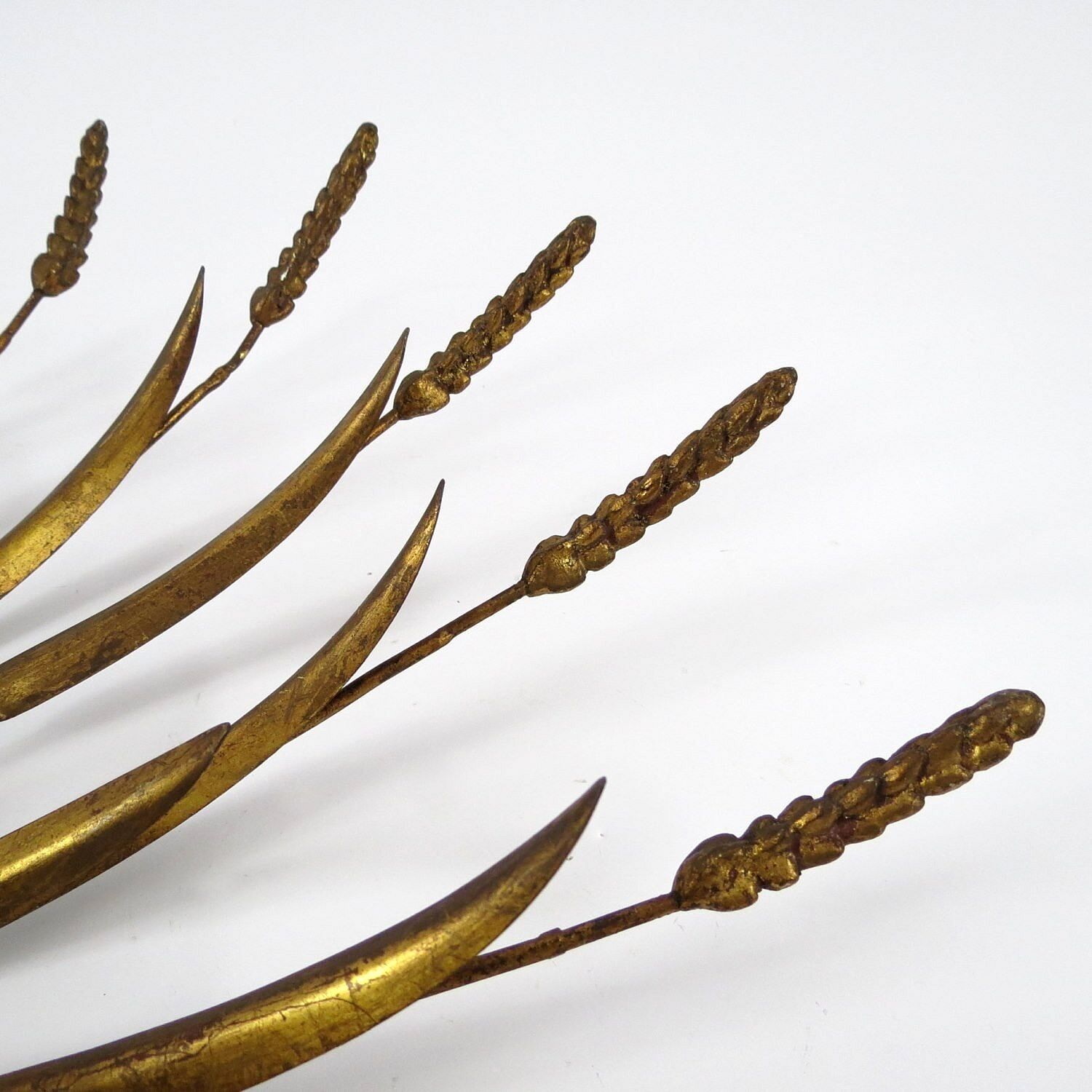 Set of 3 french wheat sheaf wall lamps, 1970s