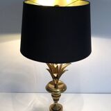 Neoclassical Palm Tree Table Lamp in Brass in the Style of M