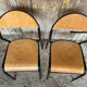 Paire Chaise Ancienne Écolier Style MULLCA Métal Noir + Bois Vintage #