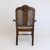 Chaise en bois néobaroque avec vannerie viennoise