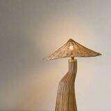 Rattan Table Lamp Mid Century Style