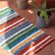 Handwoven recycled cotton rug - 40 x 60 cm