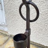 Vintage brutalist steel candle holder