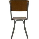 Vintage school chair 1960s minimalist design wood and metal
