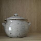 Ceramic pot with sandstone lid