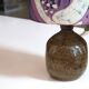 Stoneware lamp, purple fabric lampshade, 60s