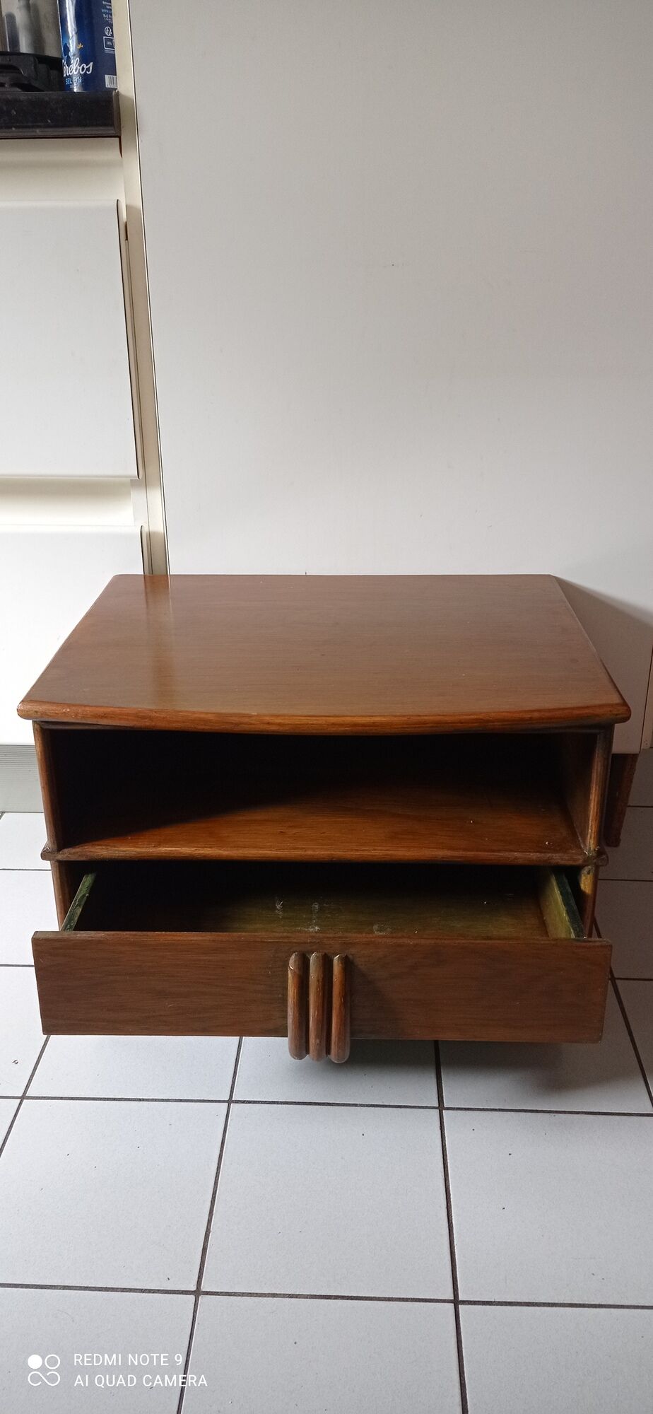 Pair of vintage bedside tables wood Maugrion