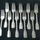 Set of 10 silver metal cake forks François Frionnet