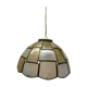 Suspension lampshade lightening mother-of-pearl checkered checkered antique vintage brass 26 cm