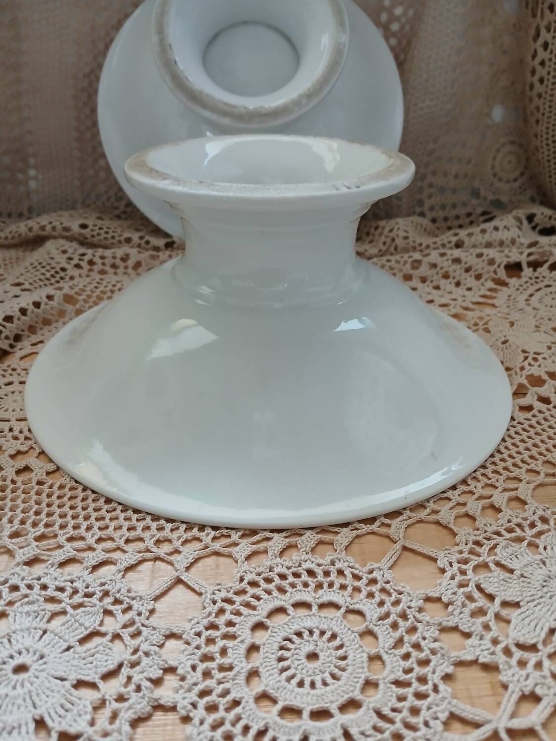 2 white porcelain fruit bowls