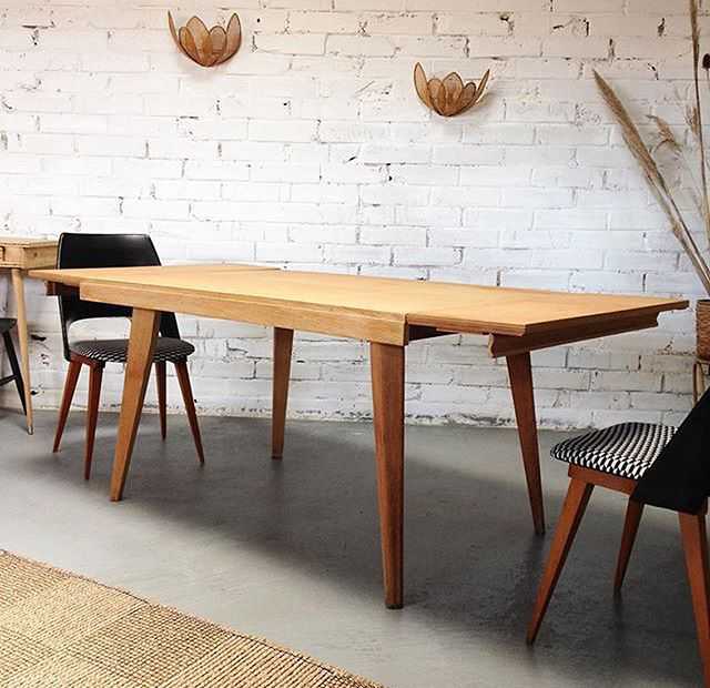 Scandinavian oak compass table