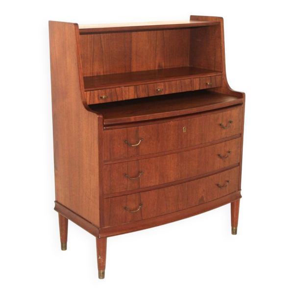 Secrétaire scandinave en teck, Danemark, 1950