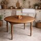 Round walnut table – modular with drop leaves – charming country chic