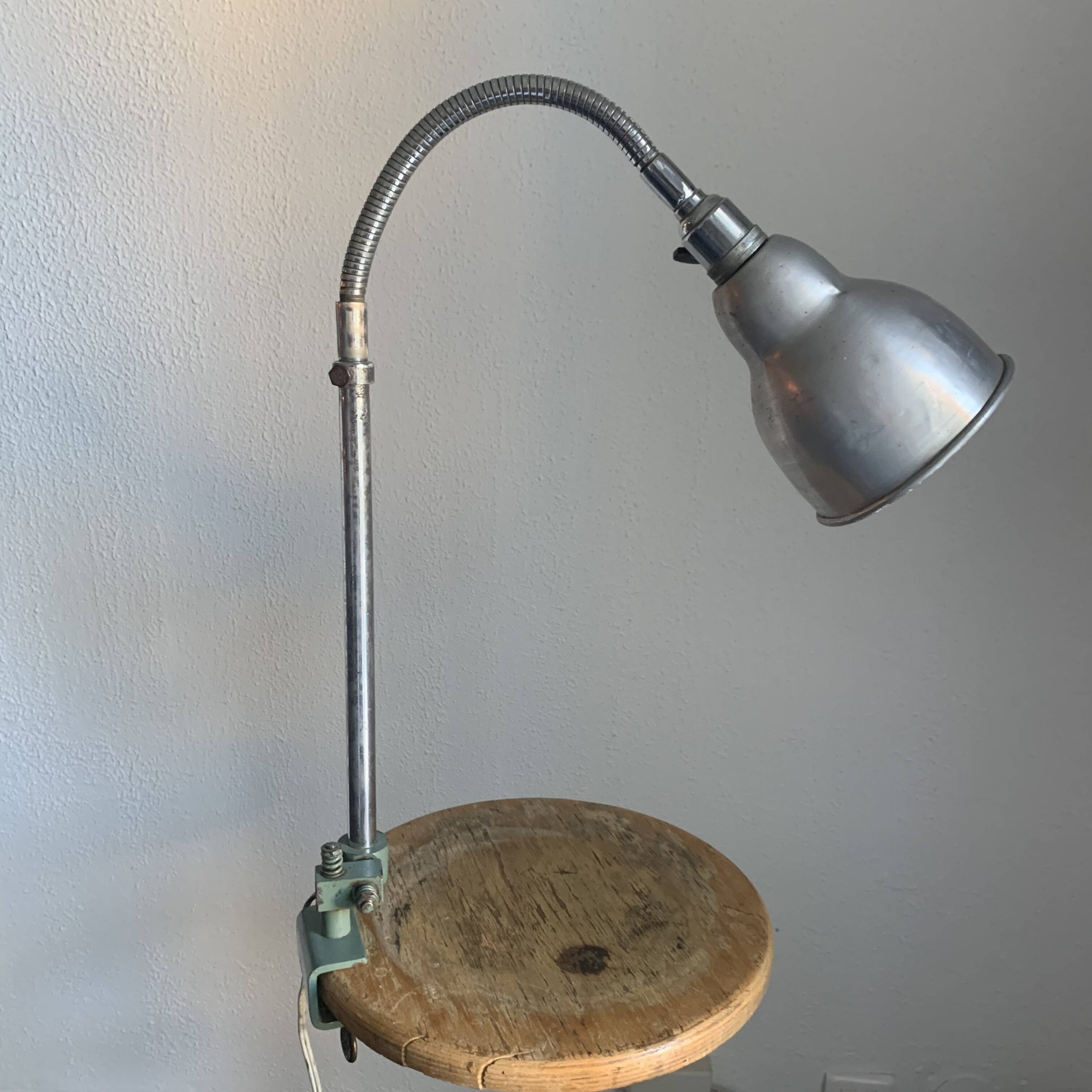 Vintage 1950 industrial workshop factory lamp KI-E-KLAIR design - 80 cm