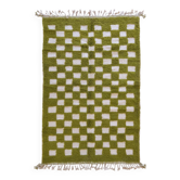 Green checkered rug - 288 x 184 cm