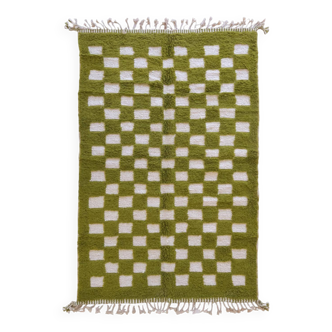 Tapis à carreaux vert - 288 x 184 cm