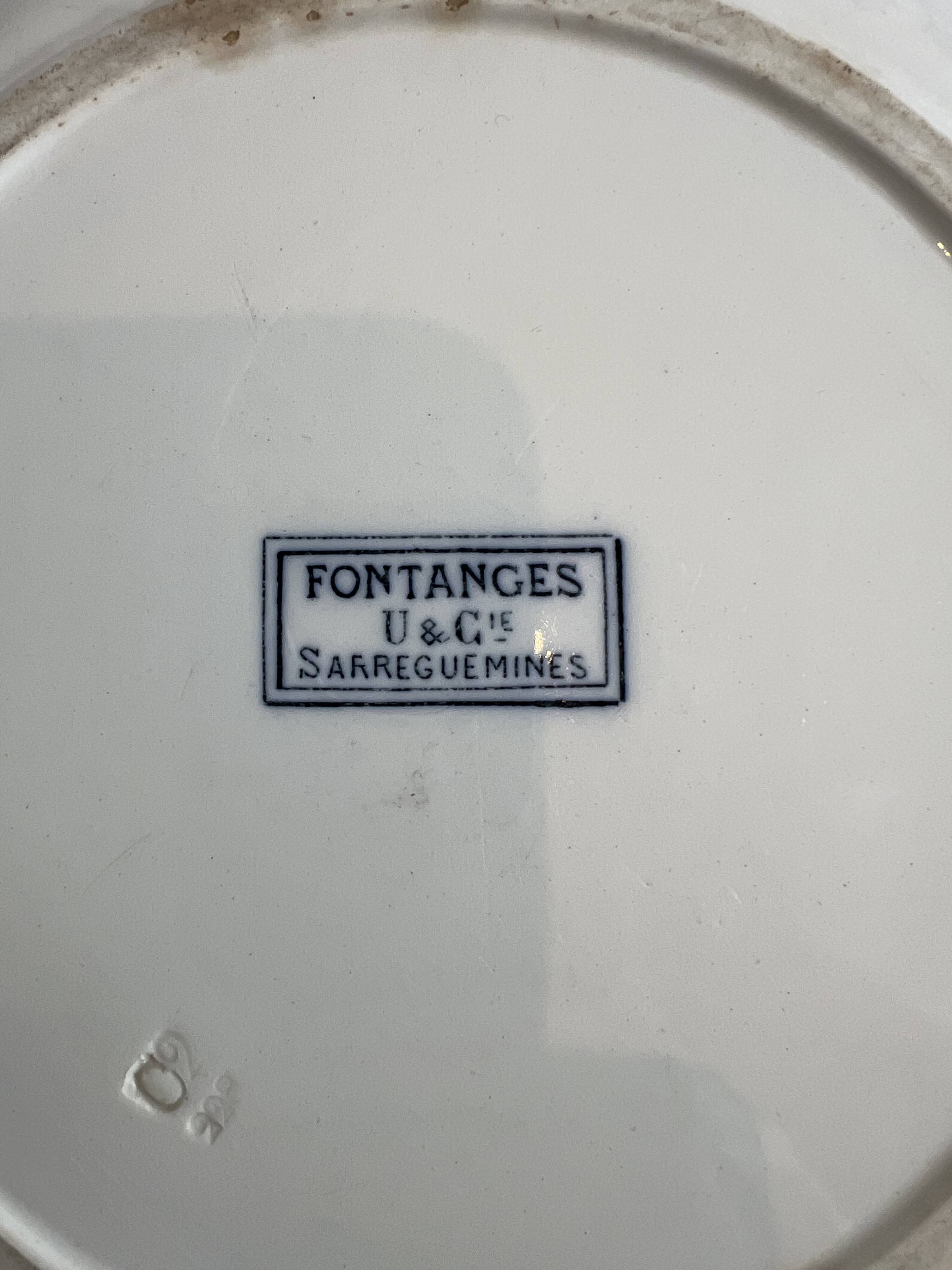 Large presentation dish Sarreguemines Fontanges ironstone