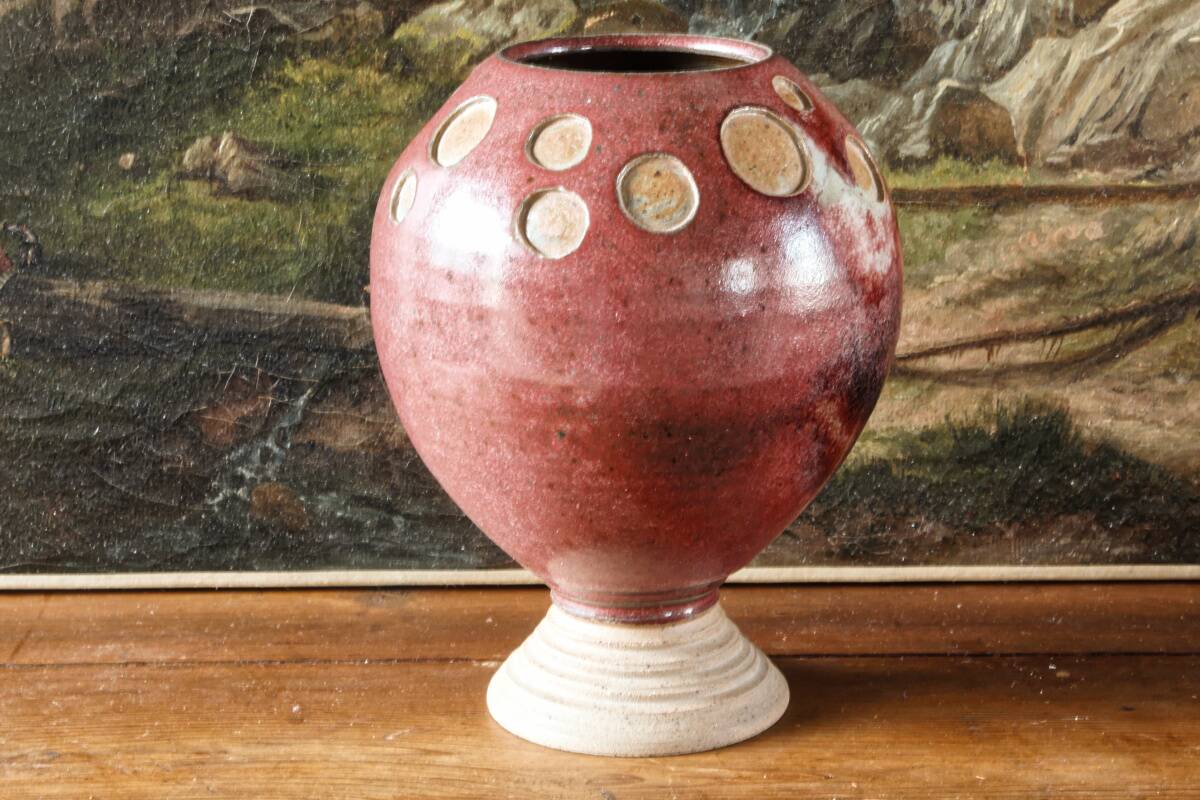 Vase boule scandinave en grés émaillé