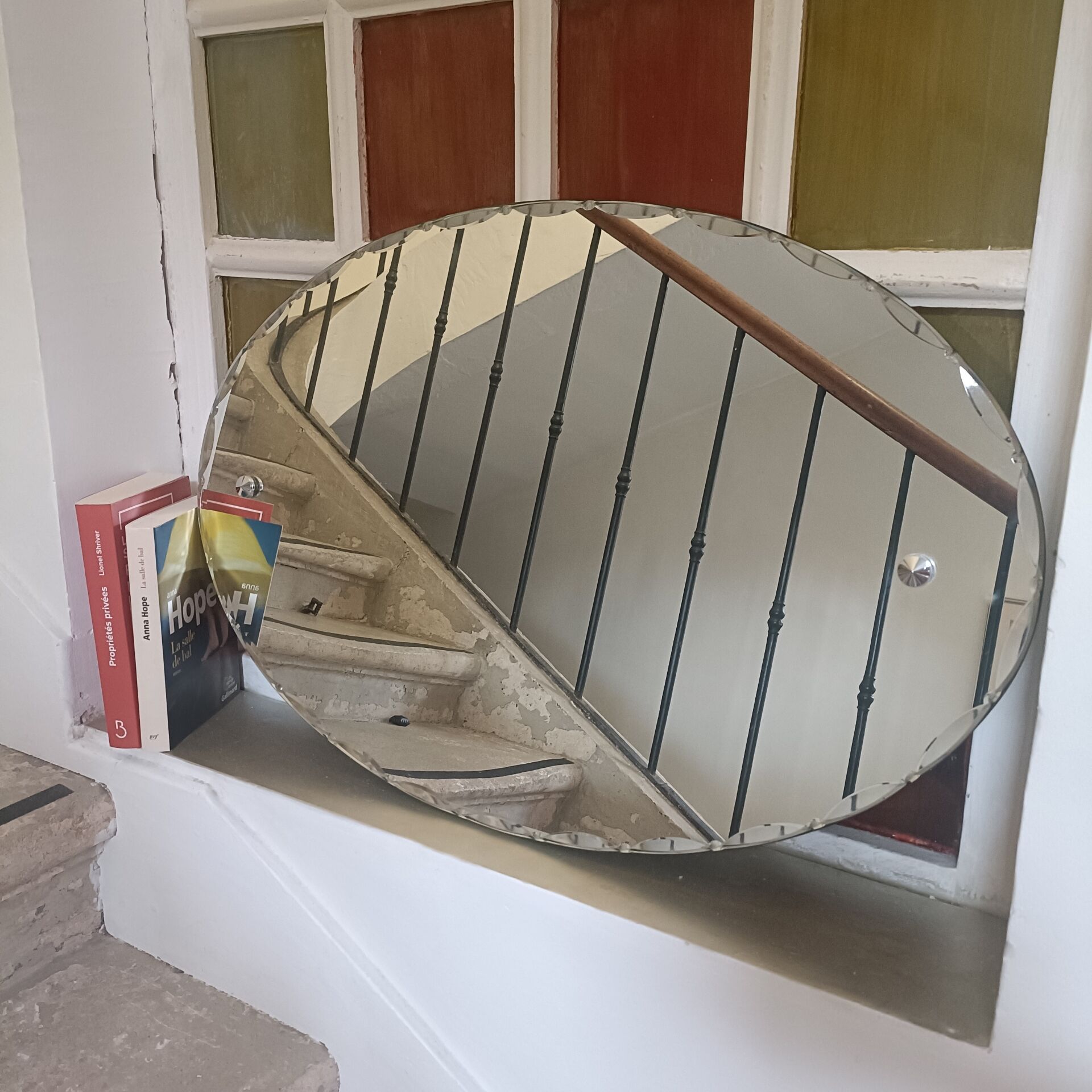 Miroir ovale biseauté Art Déco