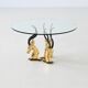 Hollywood Regency style coffee table brass antelope France 1970