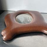 Antique  art nouveau mahogany wooden frame measurements 27.5 cm x 20 cm  convex glass