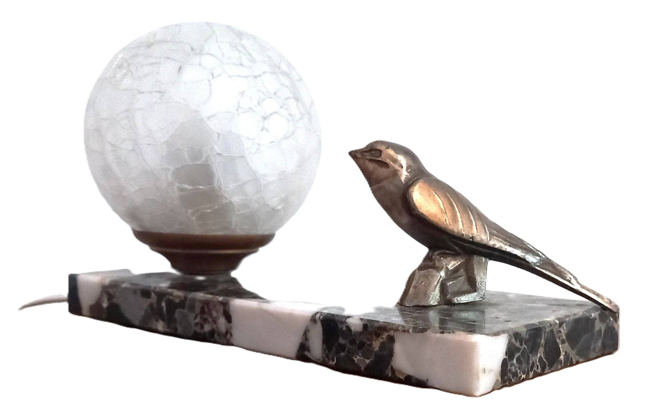 Art deco marble table lamp