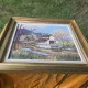 Vintage Oil Landscape Painting - Impasto Barn Scene