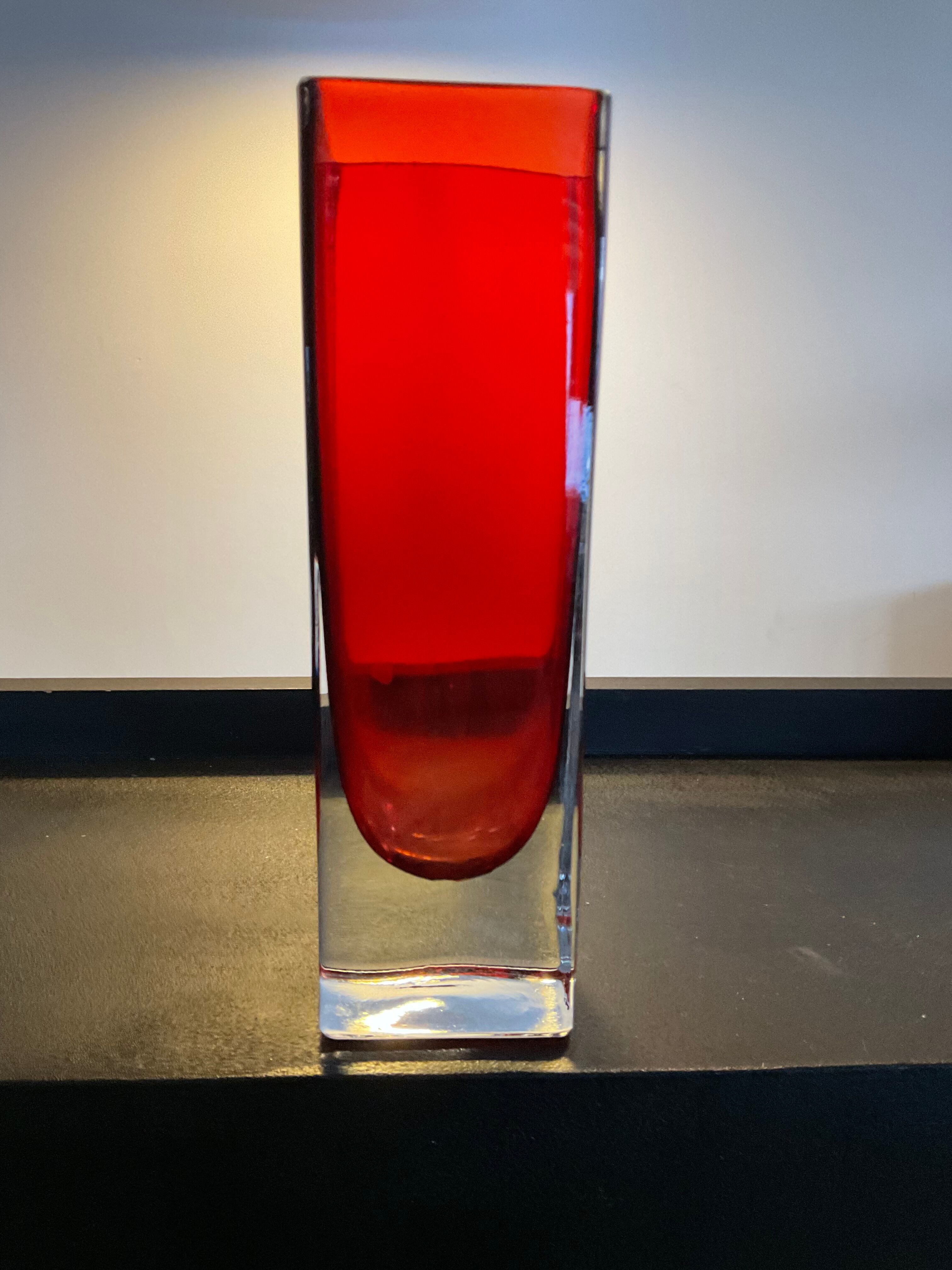 Duo of vintage vases in glass paste 70s-80s