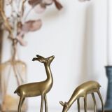 Vintage brass deer and doe