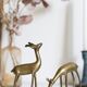 Cerf et biche en laiton vintage