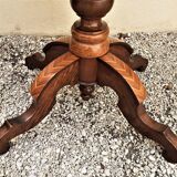 Pedestal table nineteenth century rectangular to central, marquetry tray with geometric decoration