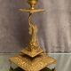 Lamp foot XIXth Louis XIV with stylized dauphin mounted in lamp without transformation