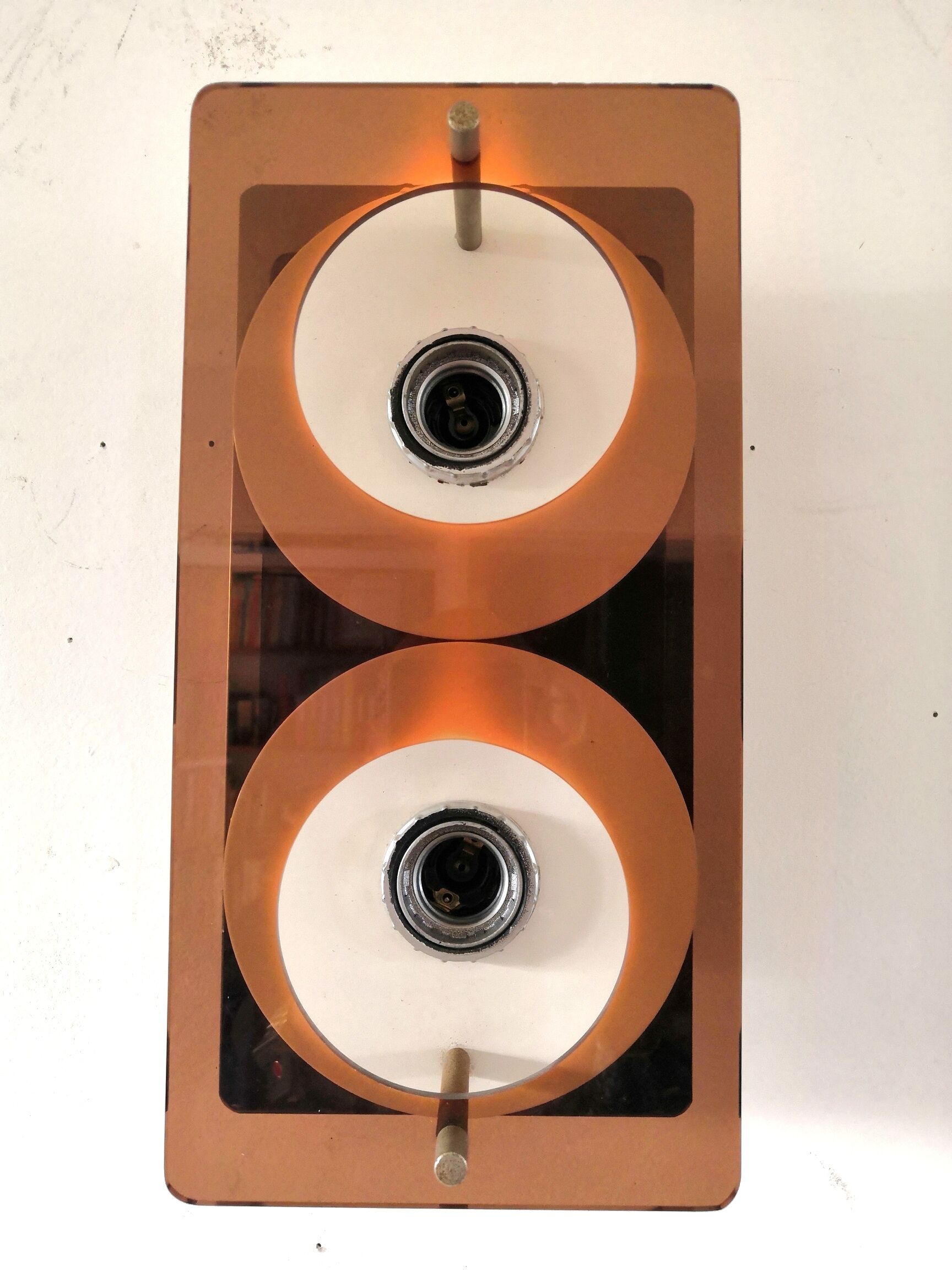 Double "disco" wall lamp by Jocelyne Trocmé for Oxar design 70s