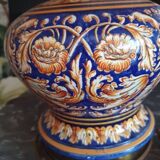 Table lamp and its lampshade, Giens earthenware and bronze h=46.5 cm
