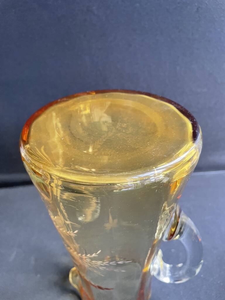 Saint Louis beer service in blown and cut amber crystal – Art Deco
