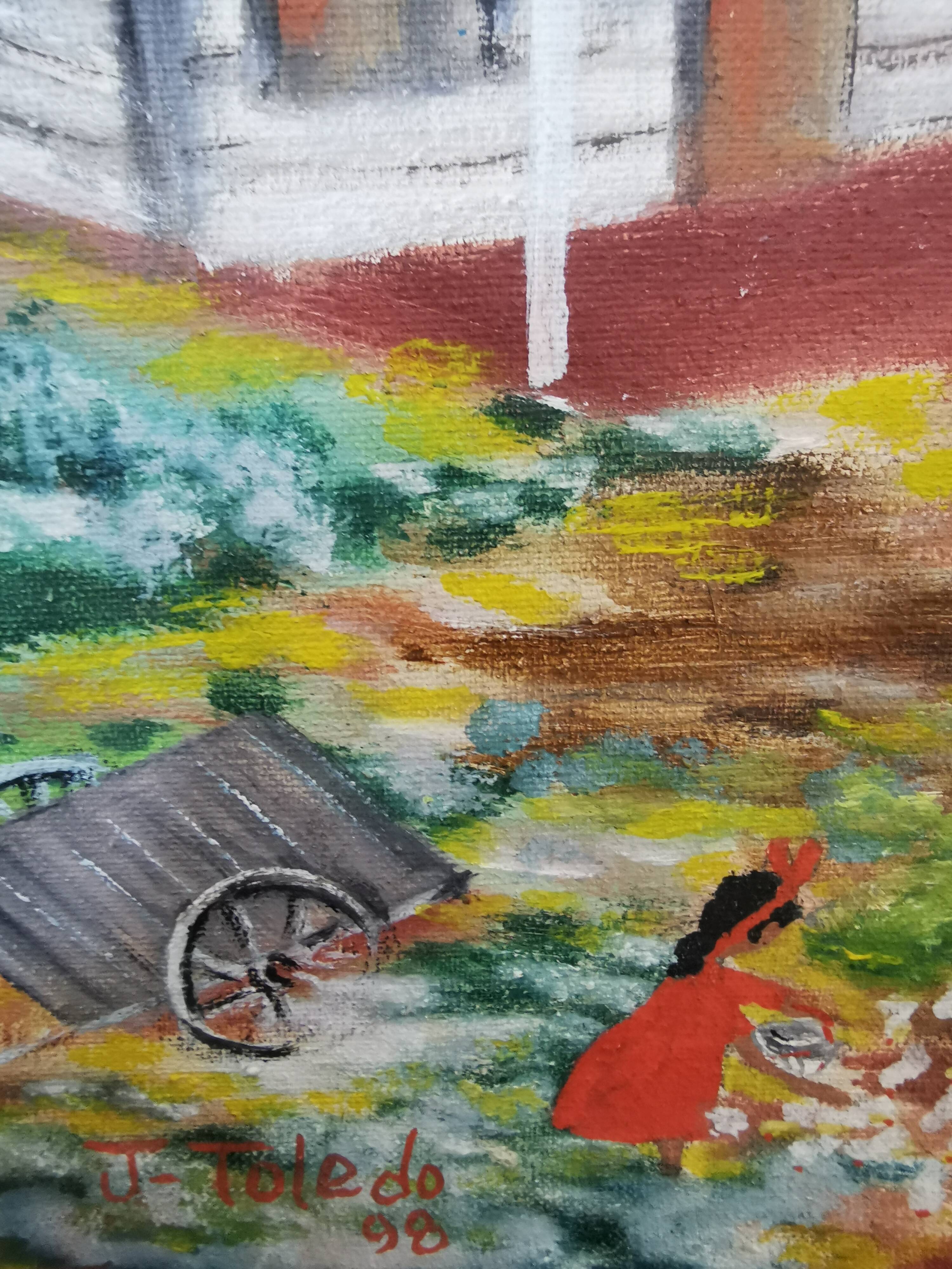 Painting on wood scene of cuba life