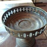 Copper and glass fruit bowl or compote dish Art Deco