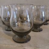 6 old smoked glasses with bubbles