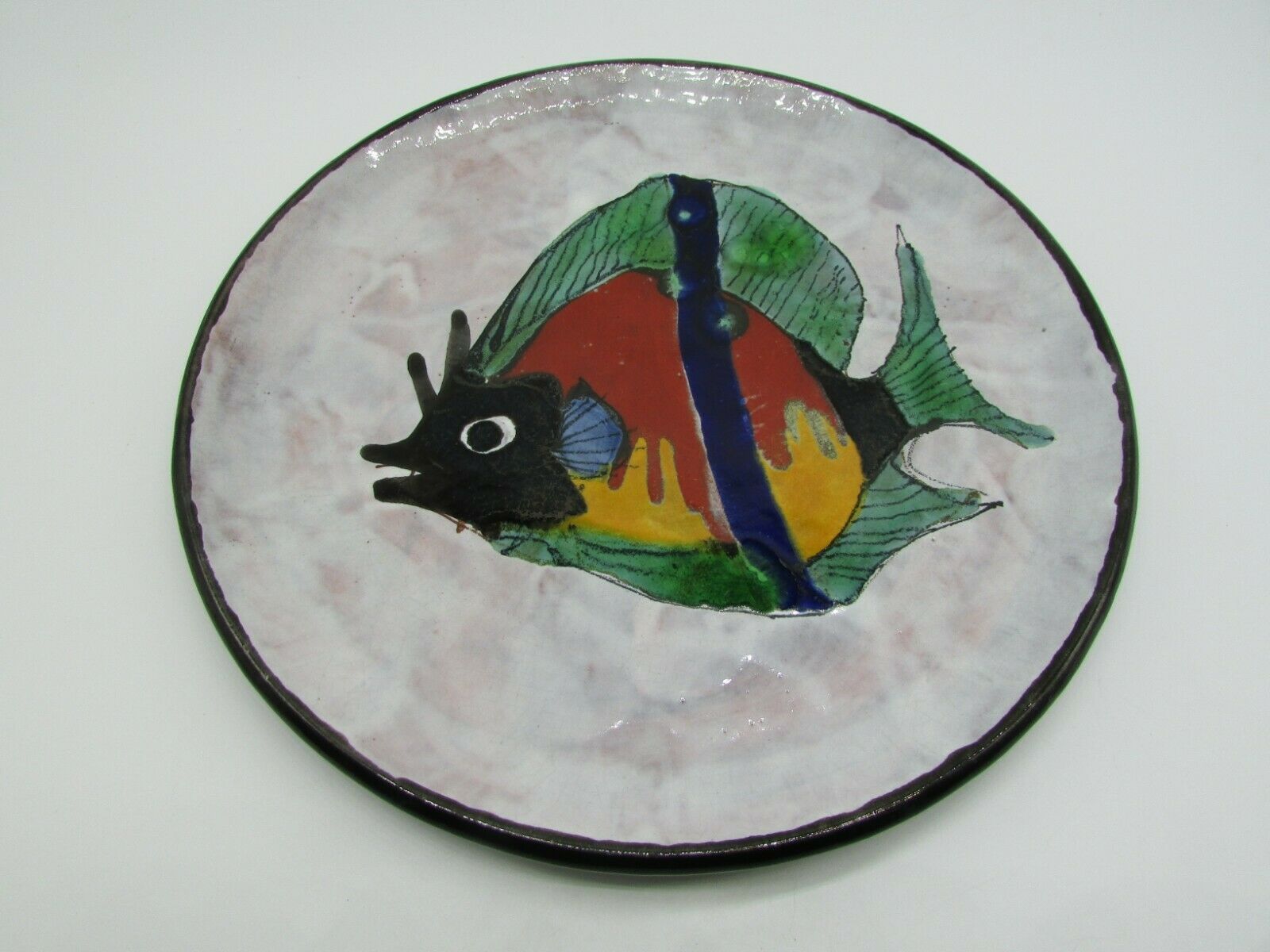 Ceramic plate le brescon fish decoration 60s