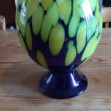 Vase verre soufflé bi couleurs