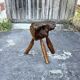 Tabouret Billot en Bois Massif – Sculpture Organique H54cm