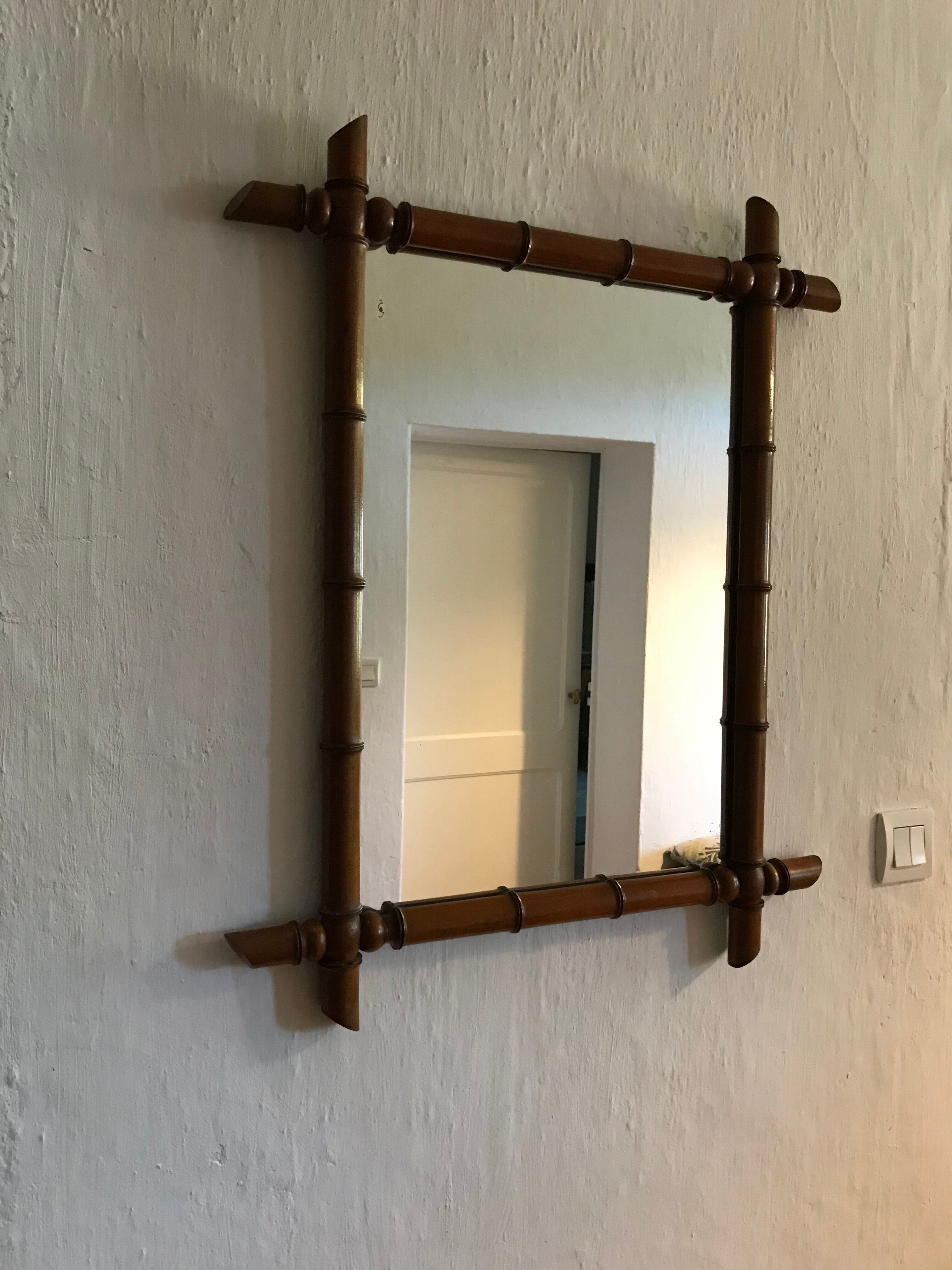 Parquet bamboo mirror