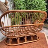 Rattan bench 70s