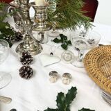 Duo salière et poivrier en forme de champignon en métal argenté