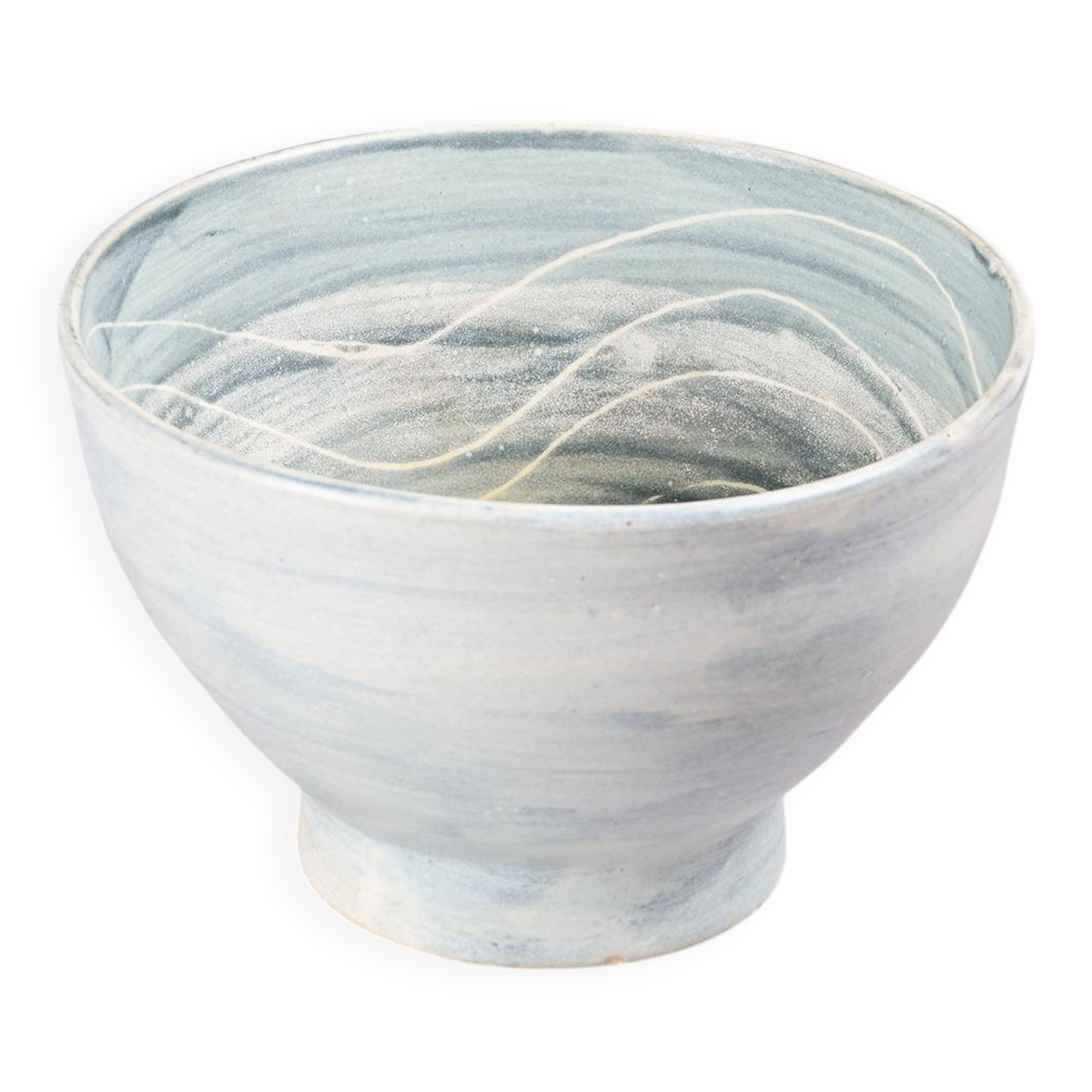 White glazed ceramic cup by Marie Madeleine Jolly, France, circa 1960.