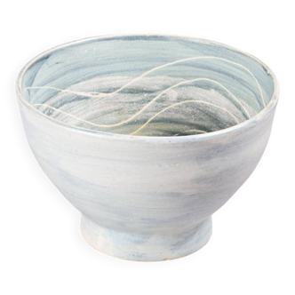 White glazed ceramic cup by Marie Madeleine Jolly, France, circa 1960.