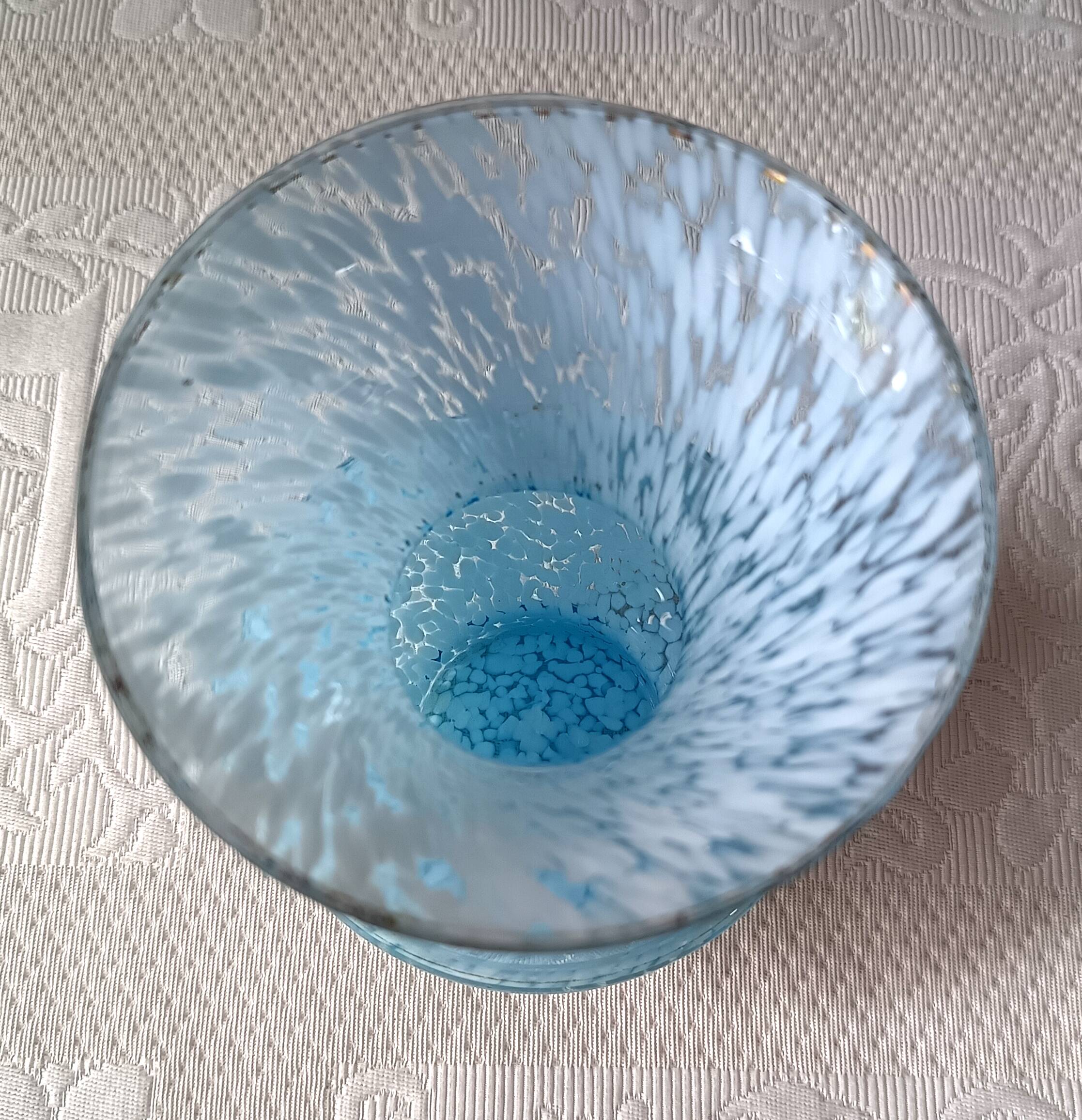 Small vintage light blue Clichy vase